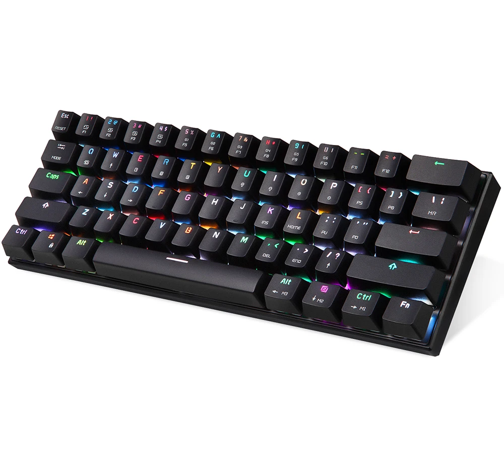 Motospeed CK62 USB Проводная/Bluetooth Двухрежимная игровая механическая клавиатура 61 клавиша RGB светодиодный подсветка для ПК компьютера геймера
