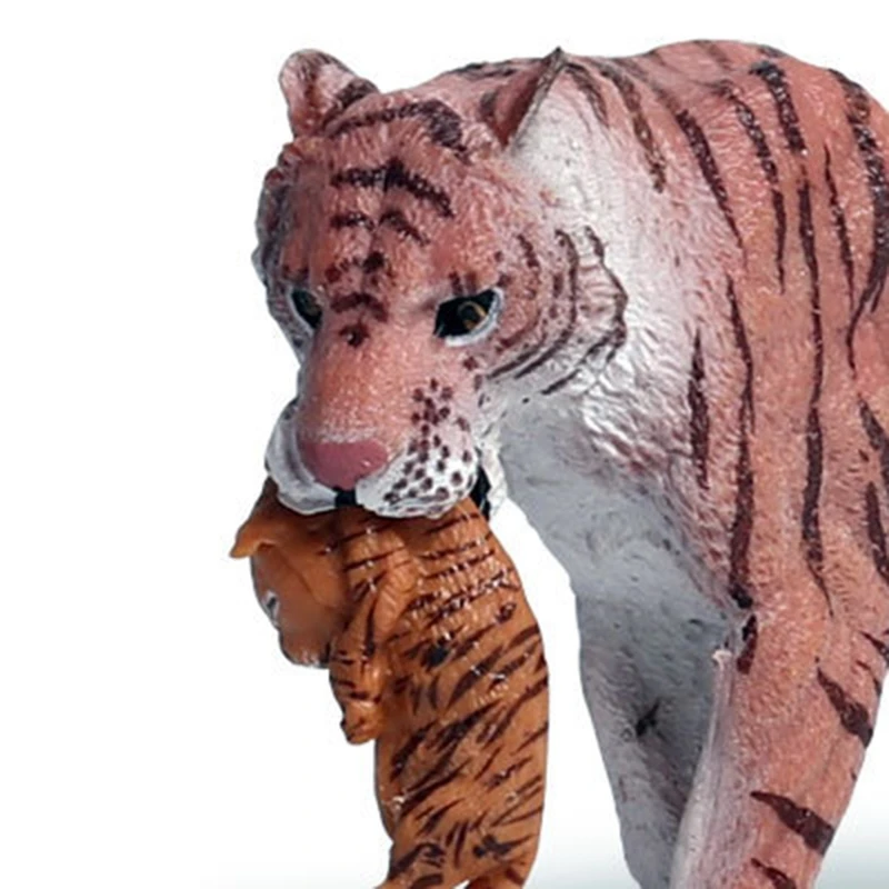 

Simulation Static Solid Plastic Wild Animal Model Red Big Tiger Cub Tigers Set Cognitive Toy