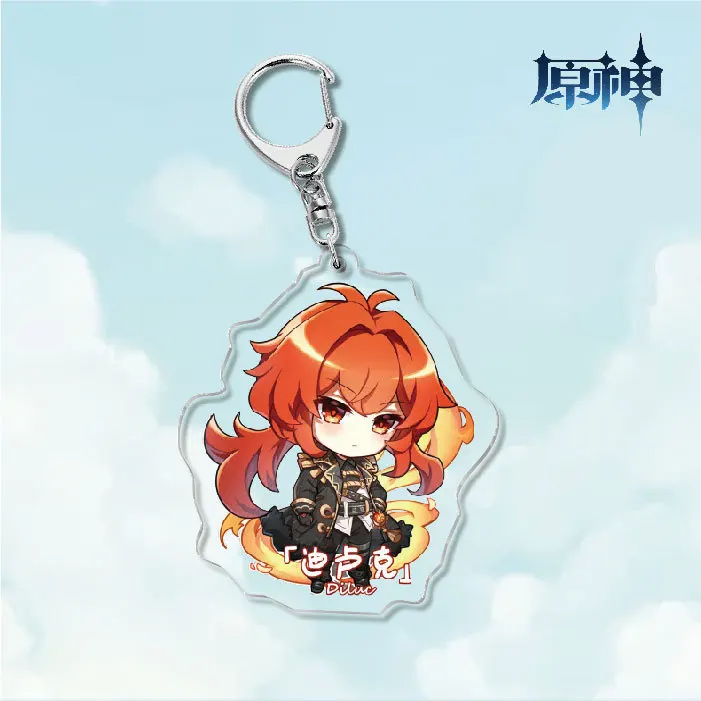 

Hot Game Genshin Impact Keychain Double Sided Acrylic Anime Trinket Fans Souvenir Teacher's Day Gift Bag Charm Pendant Keyring