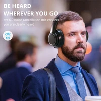 Bluetooth Headphones CVC60 True Active Noise Cancelling Headphones Stereo Wireless Over Ear Sport Headsets With Mic