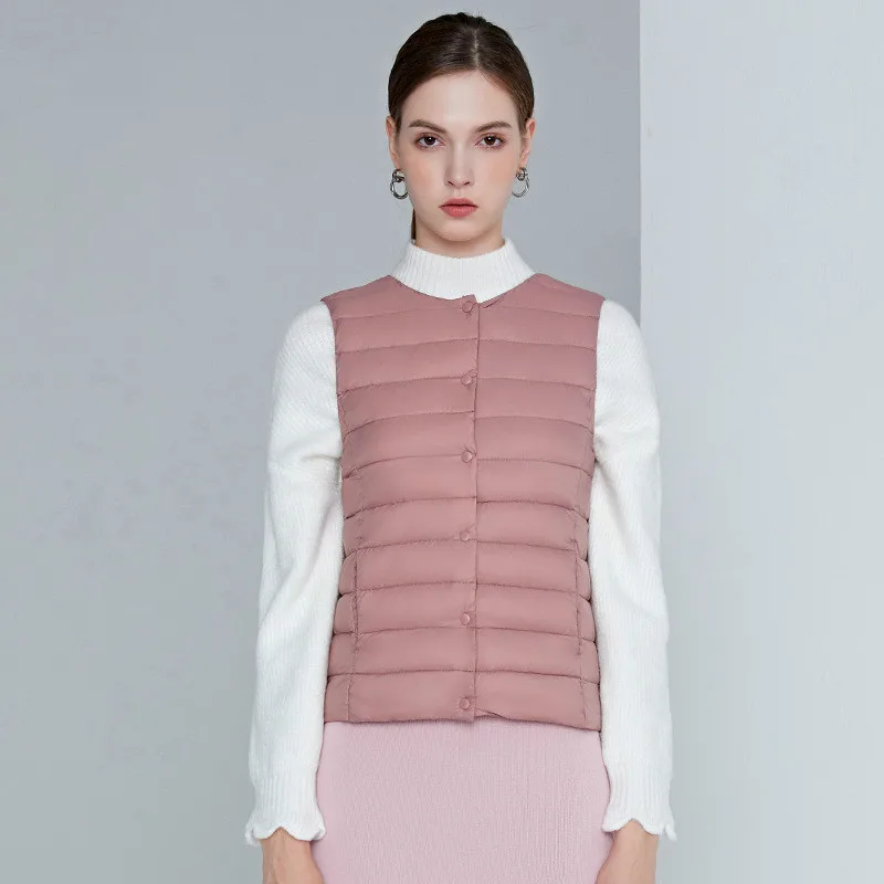 

2020 autumn and winter new women's down vest women's short lightweight down jacket vest inner liner waistcoat inner wear women