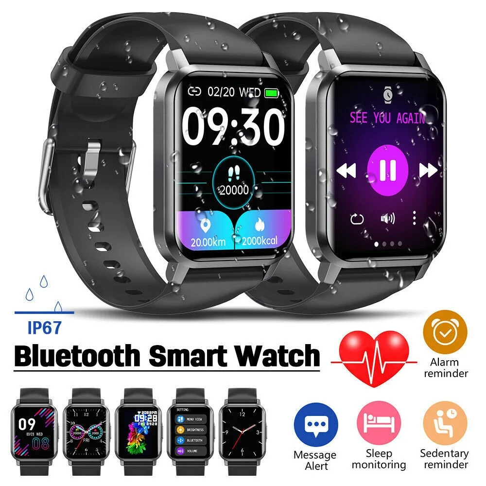 

Bluetooth 5.0 Smart Watch Heart Rate Blood Pressure Oxygen Monitor Wristband