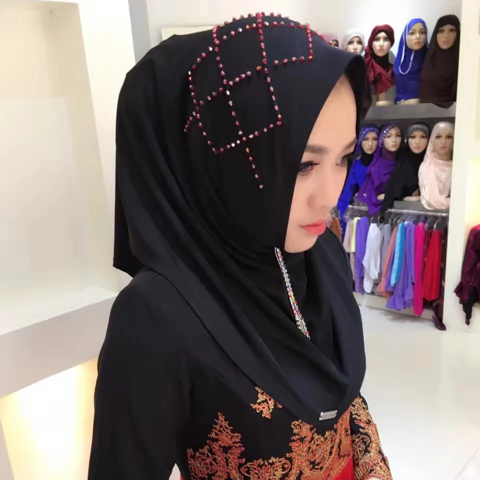 Мусульманские платки готовые носить хиджаб мгновенное украшение сделай сам шаль