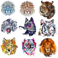 fashion trend animal tiger head iron on patches heat transfer stickers badges clothing applications clothes decor diy t shirt e