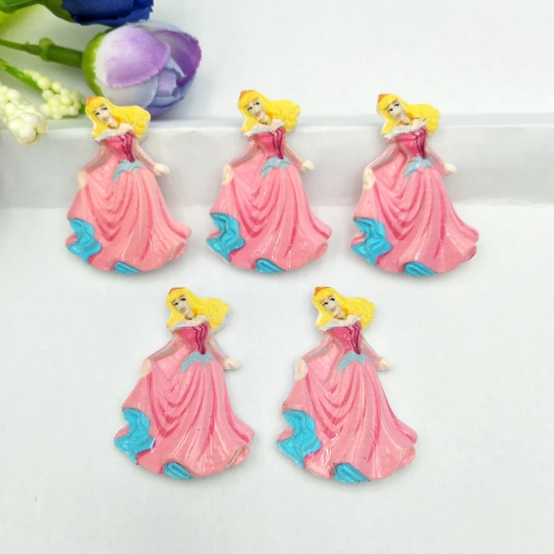 10pcs new Flat back resin princess Children send hair clips Miniature Pattern Applique DIY Home Decor Scrapbook Craft
