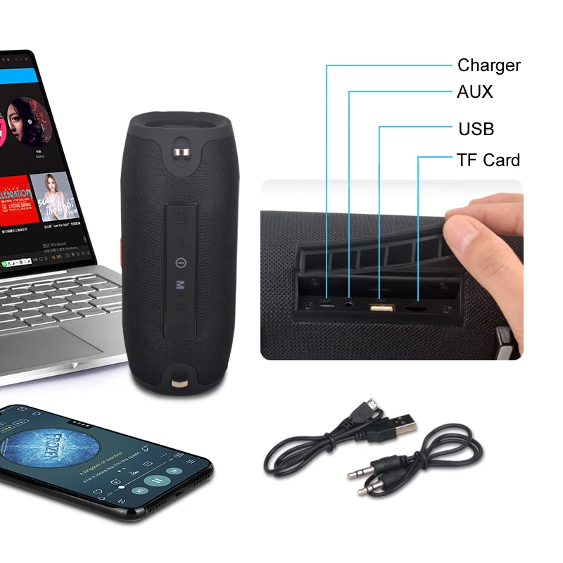 Портативный Bluetooth динамик звуковая колонка беспроводной сабвуфер панель