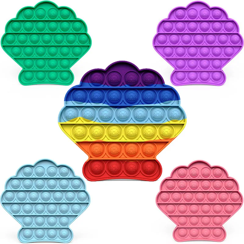 Игрушки антистресс для взрослых цветные пузырьки с эффектом пуш попа единорог