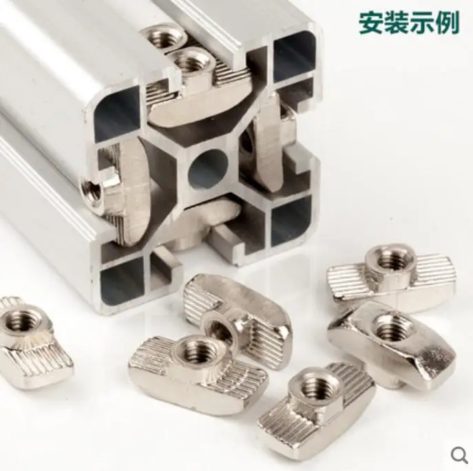 50 шт. Т-образная гайка M3 M4 M5 M6 с головкой молотка соединительная скользящая для