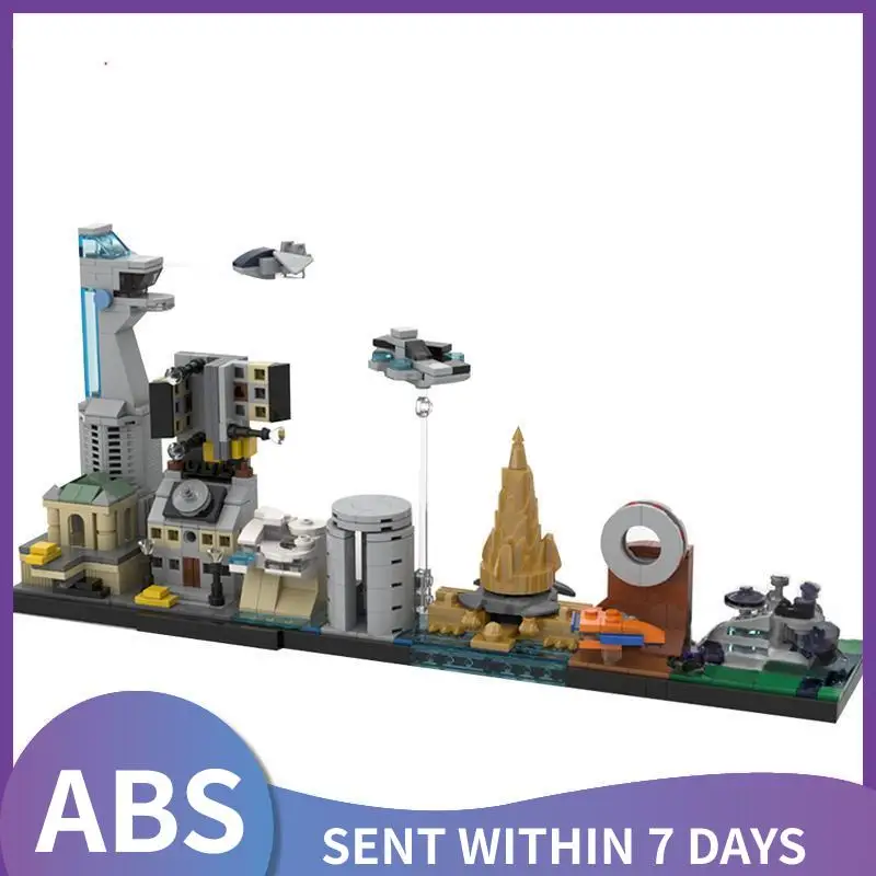 

MOC AvengerEDing movie model Skyline Architecture series antenna construction building blocks BRICKS FOR Kids children's toys