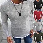 Модный мужской свитер наивысшего Цвет блок пэчворк в полоску с круглым вырезом, пуловер с длинными рукавами вязаный свитер для мужчин; Зимняя одежда