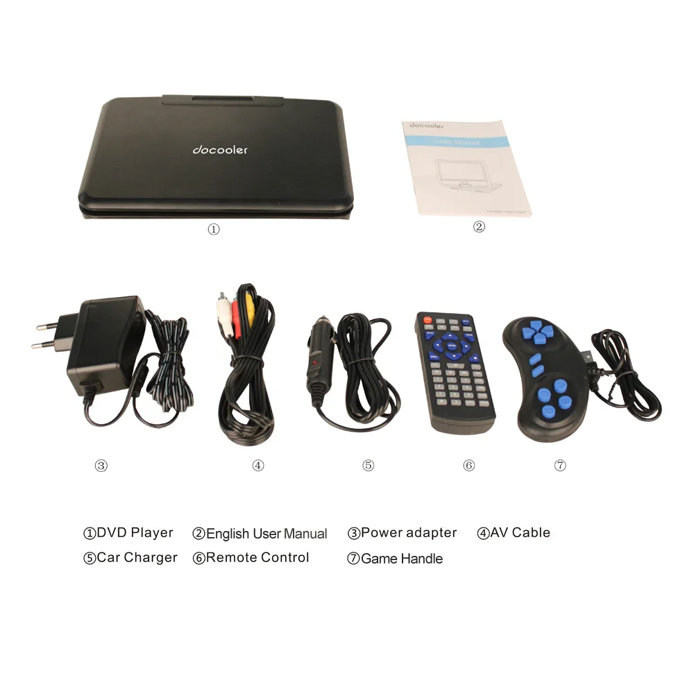 Портативный DVD плеер Docooler с вертлюжным экраном цифровой мультимедийный 9 5 дюйма
