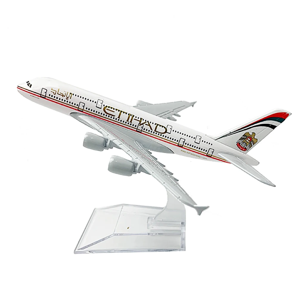 

1/400 Scale Alloy Aircraft Airbus a380 Etihad Airways 16cm Alloy Plane Model Toys Children Kids Gift for Collection