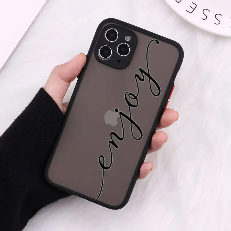 

Love Heart Letter Phone Cases Matte Transparent For iPhone 12 Mini 11 Pro XR XS Max 7 8 Plus