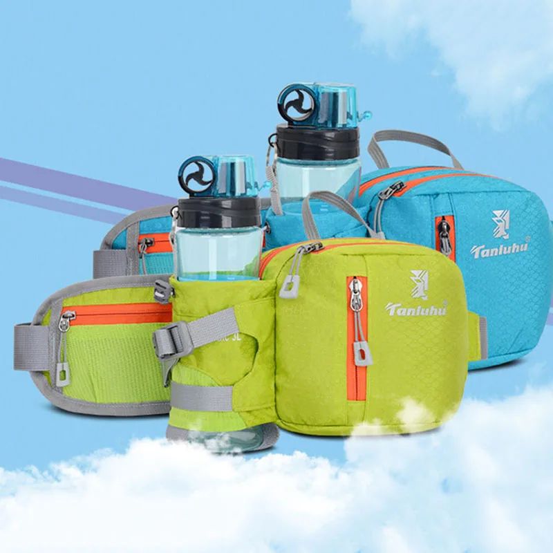 Running Bag Waist Belt Pack Outdoor Marathon Gym Sport Fitness Water Bottle Pouch Waist Pack Riding Cycling Phone Pocket  X455D