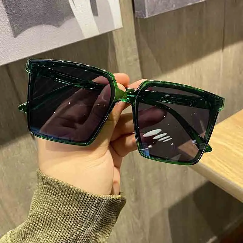 

Oversized Retro Women Square Sunglasses Big Frames Hot Stamping Sun Glasses Unisex Vintage Shading Eyewear UV400 AG72