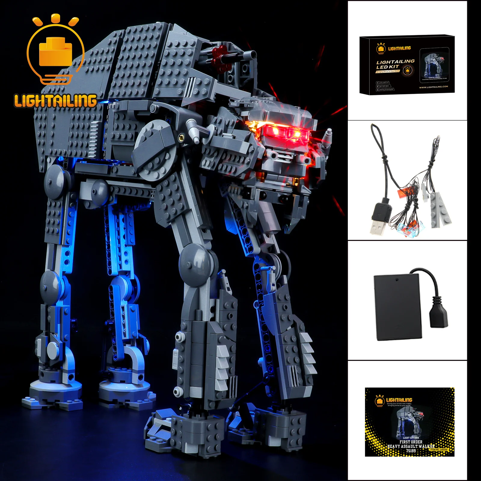 

LIGHTAILING LED Light Kit For Star 75189 War First Order Heavy Assault Walker