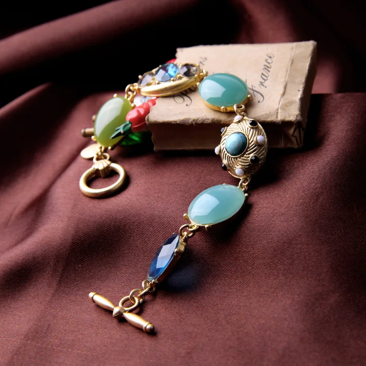 Уникальные разноцветные овальные очаровательные браслеты из акриловой смолы