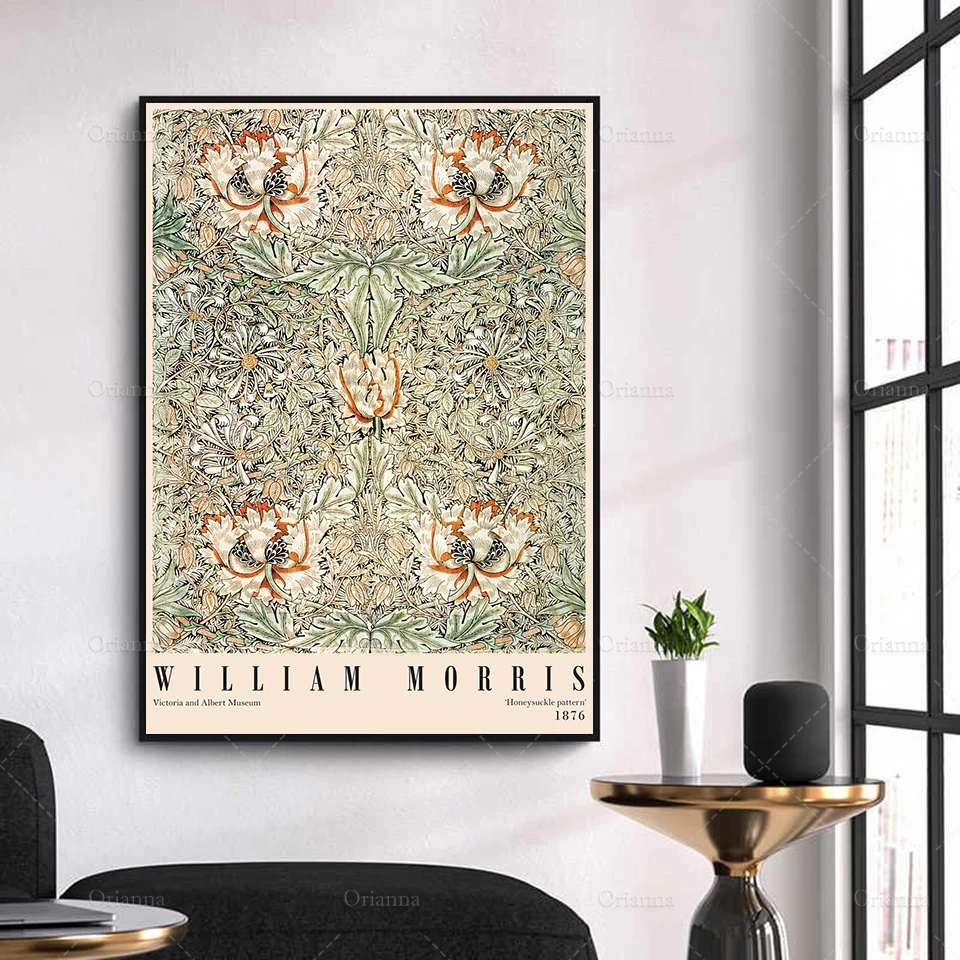 

William Morris Exhibition Poster, Victoria And Albert Museum,Nordic Wall Art Canvas Painting Print Wall Picture For Living Room