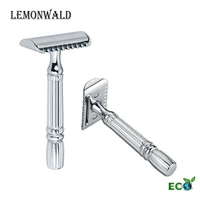 lemonwald men shaving safety razor double edges open comb classic manual shaver metal with blades