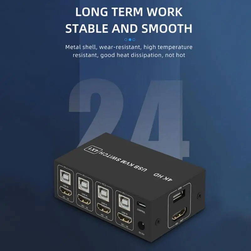 Многофункциональная квм-Консоль 4K USB 4 порта HDMI- квм-консоль поддержка быстрой