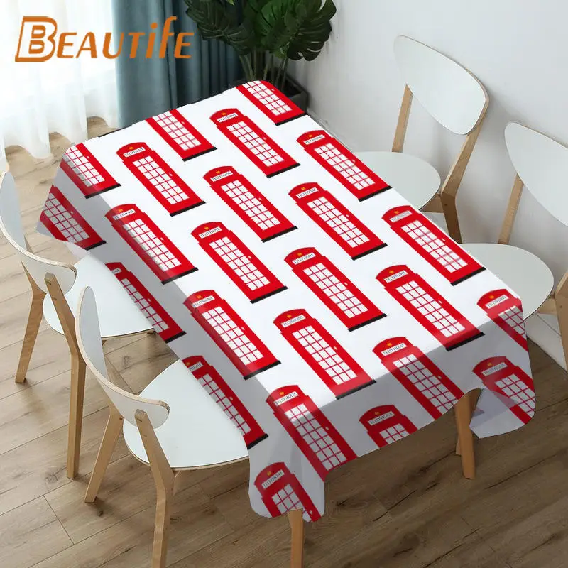 Скатерть в виде мультяшного Лондона Модный стильный водонепроницаемый чехол для