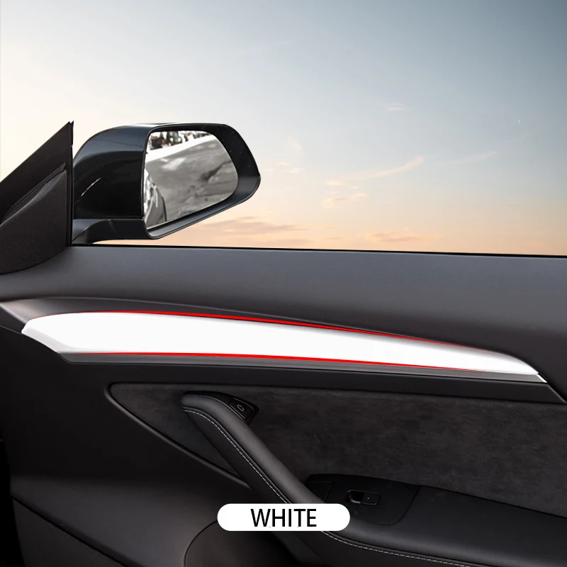 

For Tesla Model3 2021ModelY Car Accessories New Car Door Decoration Sticker Matte Carbon Fiber ABS Modely Model3 Model Three