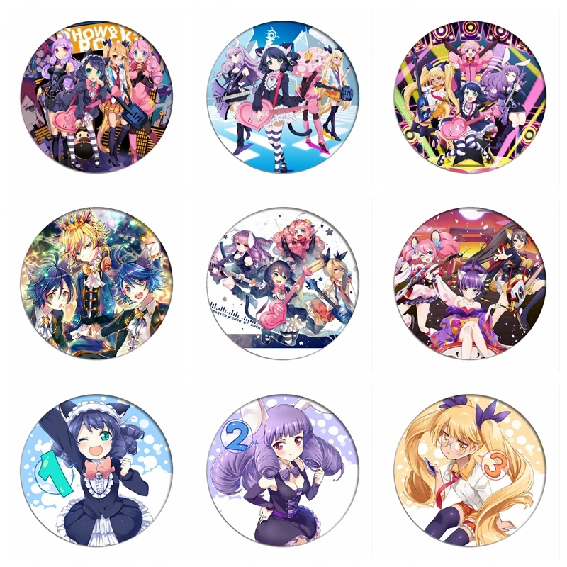 Show By Rock!! Cosplay Badges Plasmagica Cyan Brooch Icon Collection Shingancrimsonz Breastpin for Backpacks Clothing
