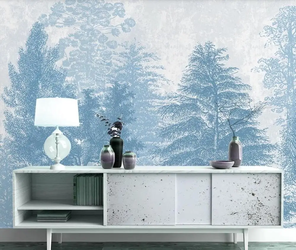 Настенные 3D обои на заказ современный минималистичный настенный фон для