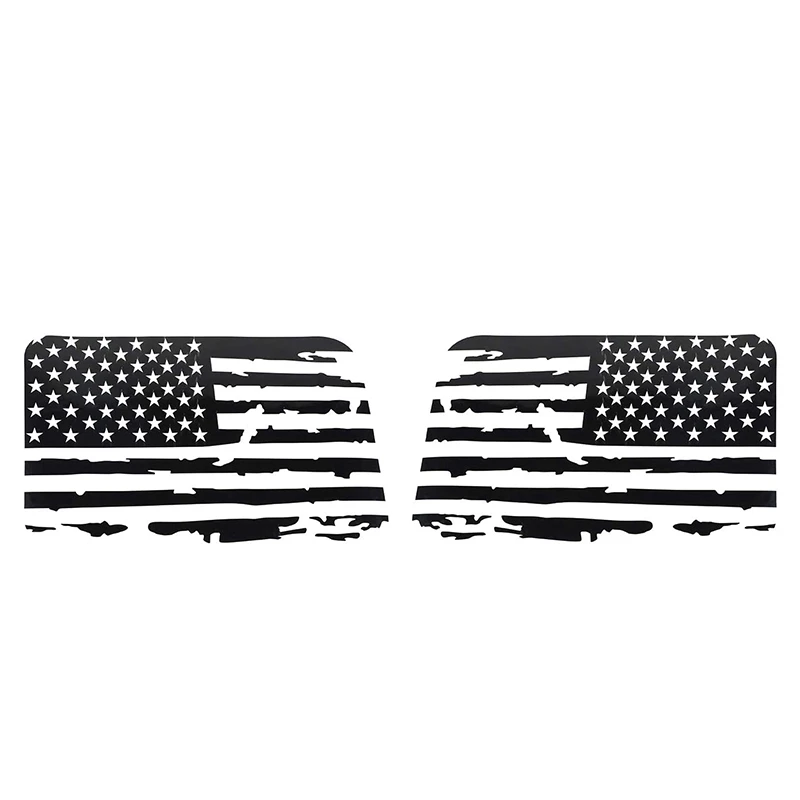 

Hardtop Window USA Distressed Flag Decals American Flag Stickers for Jeep Wrangler 2018-2021 JL 4 Door, 1 Pair