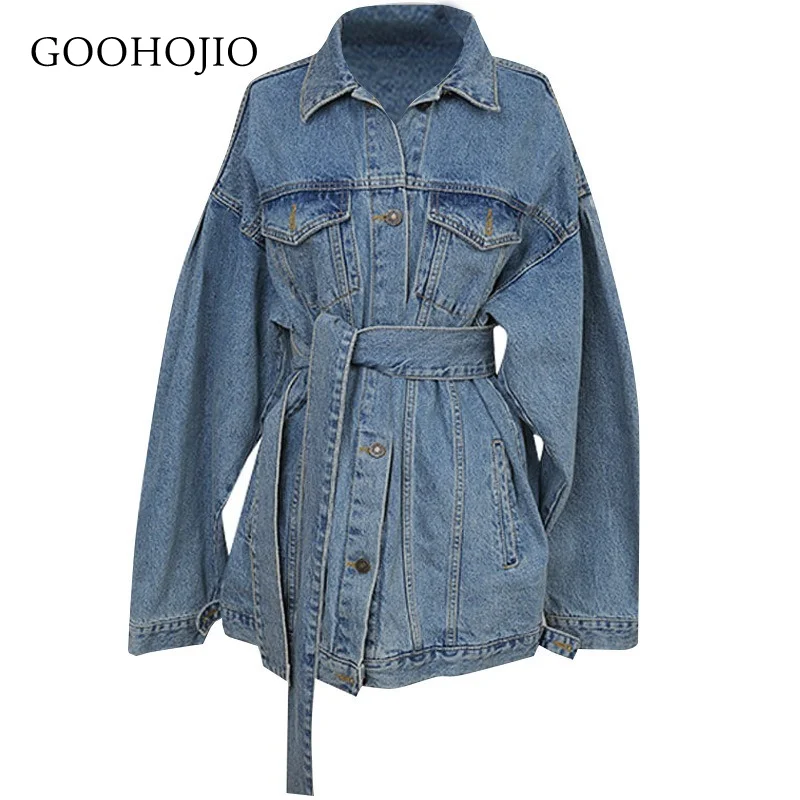 

GOOHOJIO 2021 New Spring and Autumn Chic Casual Jackets Women Vintage Jackets Women Fashionable Mid-length Cowboy Jackets Women
