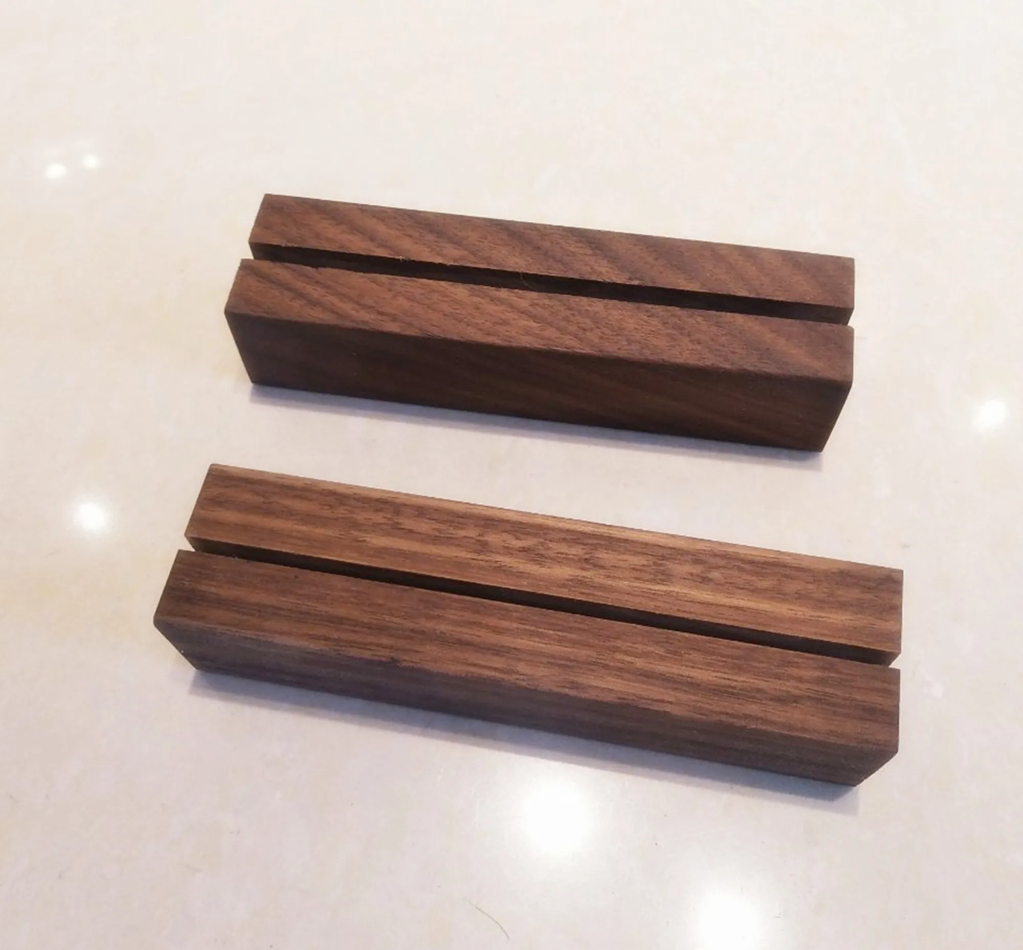 2PCS Walnut Wood Stand,Retail Signage Holder,Place Card, Business Card Holder,Rustic Acrylic Sign Holders