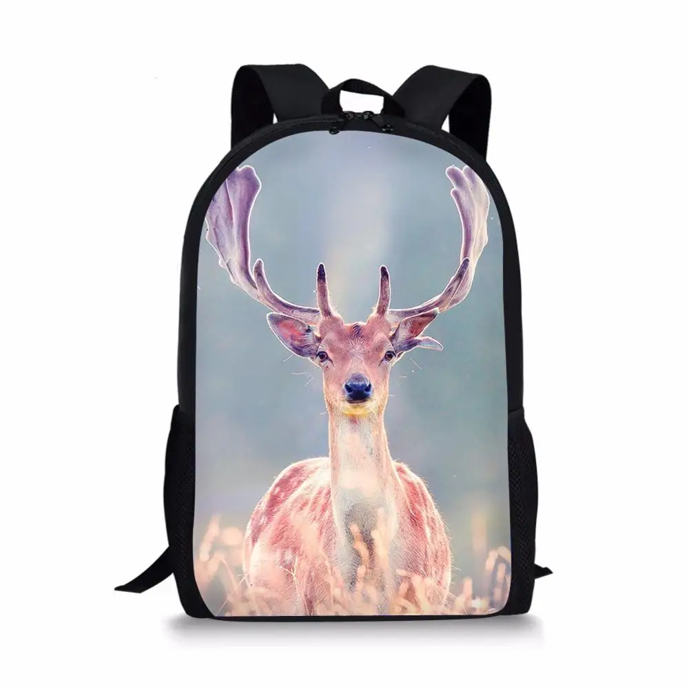 Children's Backpacks Cartoon Deer Pattern Toddler Kids School Book Bags Kawaii Animal Fashion Girls Travel Backpack