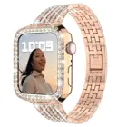 Чехол + браслет со стразами для Apple watch band 40 мм 41 мм 38 мм 45 мм 44 мм 42 мм 38 мм, металлический ремешок для наручных часов iWatch Series 3 4 5 6 se 7