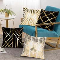 the dutch velvet bronzing square cushion covers gold geometric decorative pillow cover throw pillow case home decor sofa bed