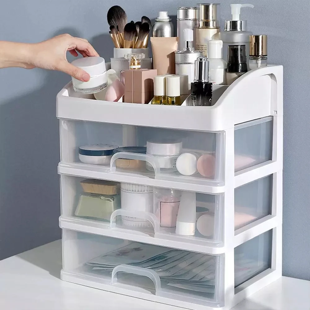 1/2/3 Layers Makeup Organizer Drawer Large Capacity Bathroom Cosmetic Storage Box Jewelry Nail Polish Desktop Sundries Container | Дом и сад