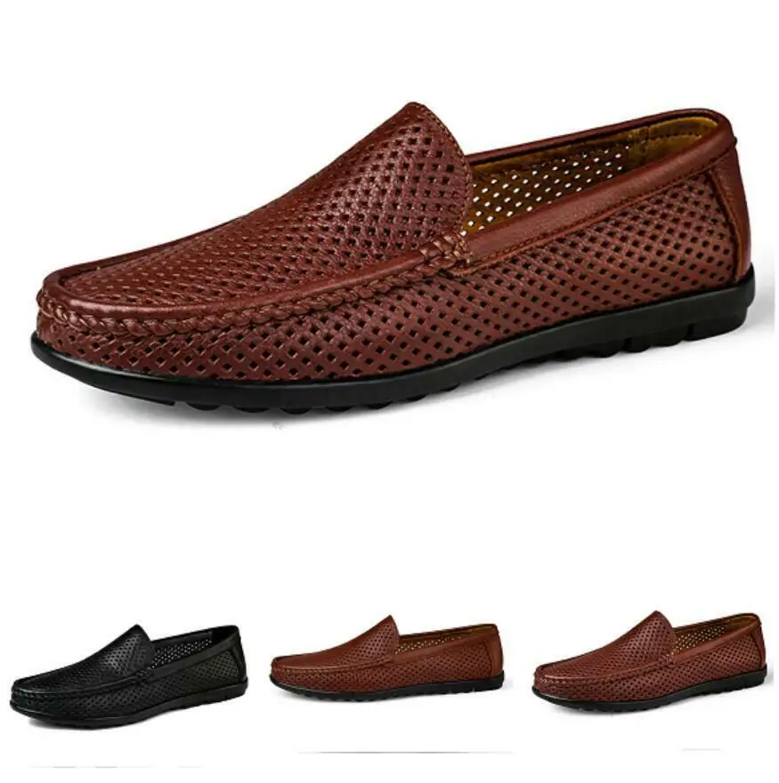 Мужские туфли-лодочки Лоферы без шнуровки с перфорацией Дышащие повседневные