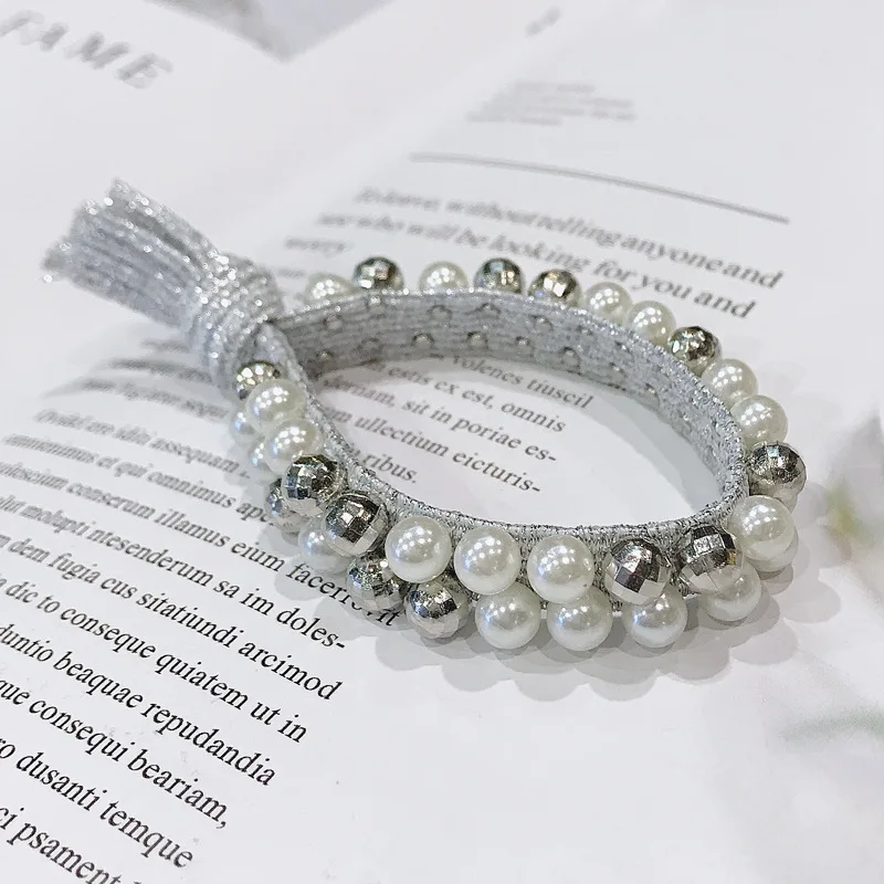 Роскошные женские резинки для волос с кристаллами жемчужные резинка девочек