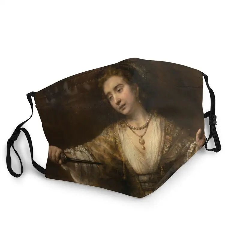 

Lucretia By Rembrandt Van Rijn Breathable Face Mask Unisex Adult Anti Haze Dustproof Protection Cover Respirator Mouth-Muffle