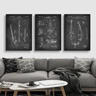 Черный и белый Ретро музыкальные инструменты гитары скрипки нишу промышленный Стиль декоративная живопись постер Wall Art дома Decorati