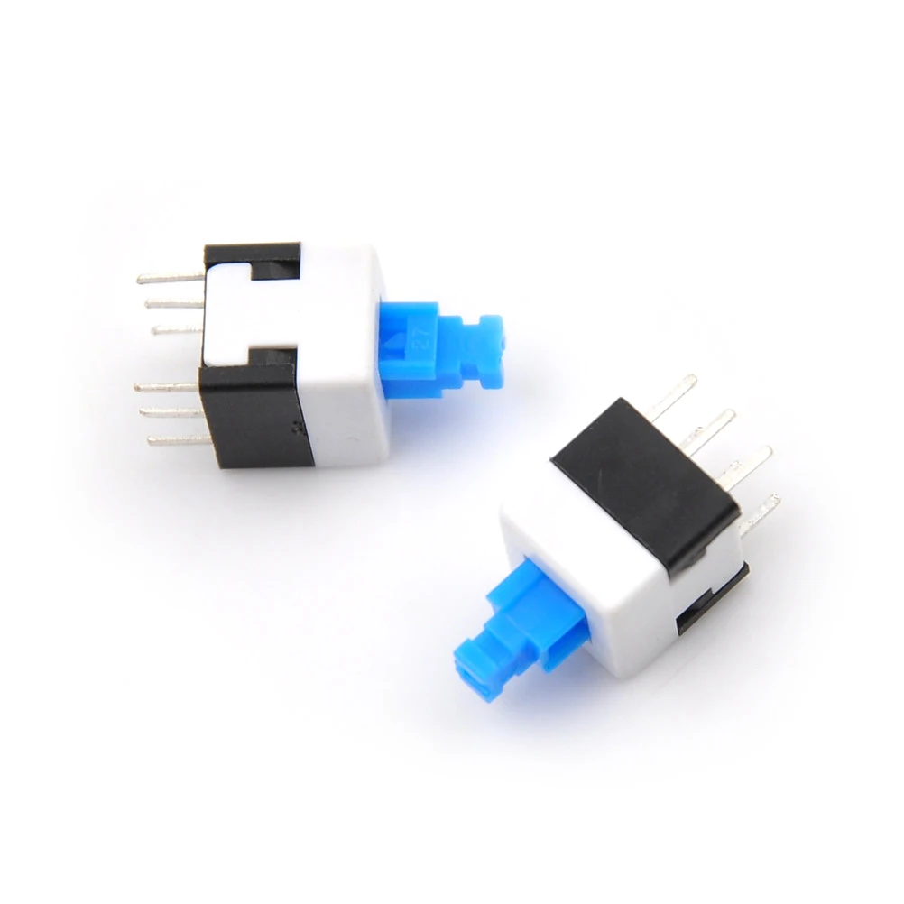 10 шт./лот квадратный 8x8 6 Pin DPDT мини кнопочный самоблокирующийся переключатель