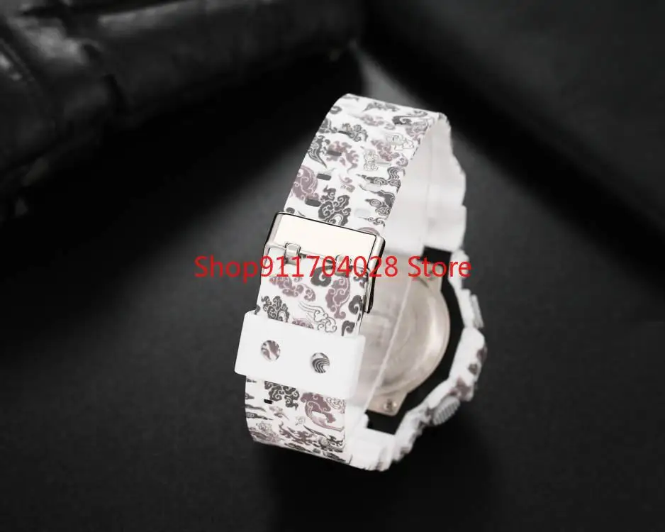 

New white tiger 700 sports and leisure men's quartz watch digital LED waterproof watch world time cold light