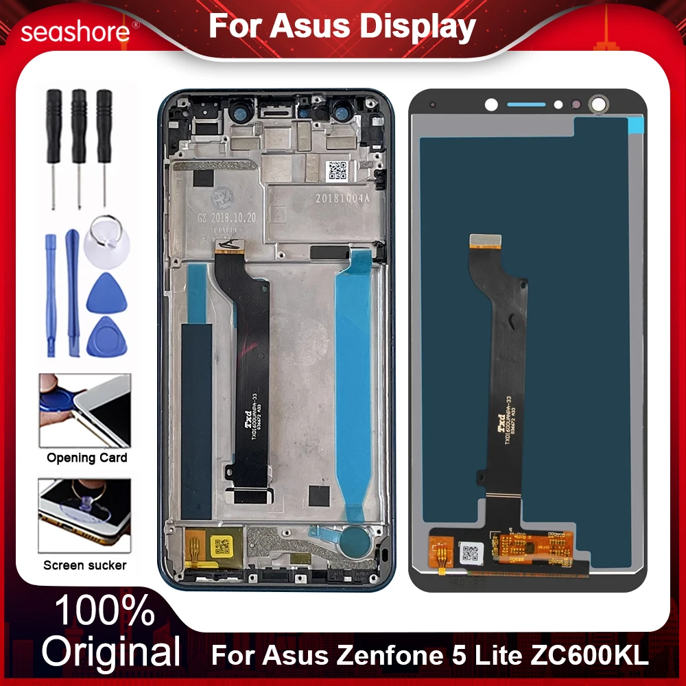 Pantalla t&aacute;ctil Original para Asus Zenfone 5 Lite, piezas de repuesto de digitalizador LCD, ZC600KL-0