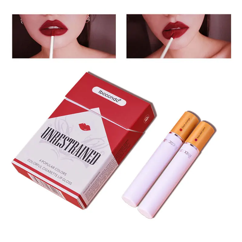 Cigarette Lip Gloss Set 4 Colors Matte Long Lasting Waterproof Velvet Glaze Nude Tints Tube Red Lips Makeup Cosmetic | Красота и