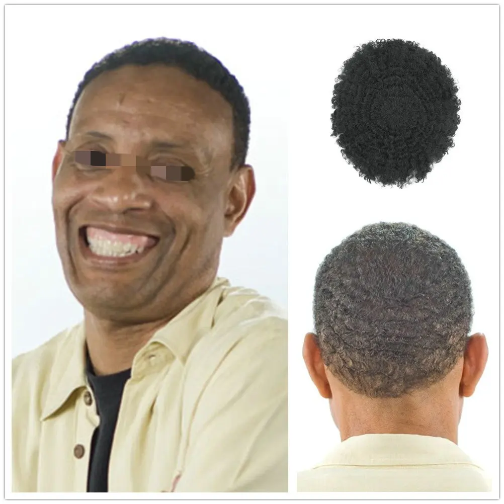 Hstonir парики для черный Для мужчин кудрявый завиток парик Плутон Homem Cabelo humano реального Хаара toupet voor vrouwen H052