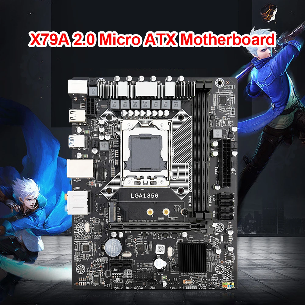 

X79A 2.0 Micro ATX Motherboard LGA 1356 Dual ECC DDR3 Channel DDR3 Dual-Channel Support 2X16G for Xeon LGA 1356 Xeon E5 CPU