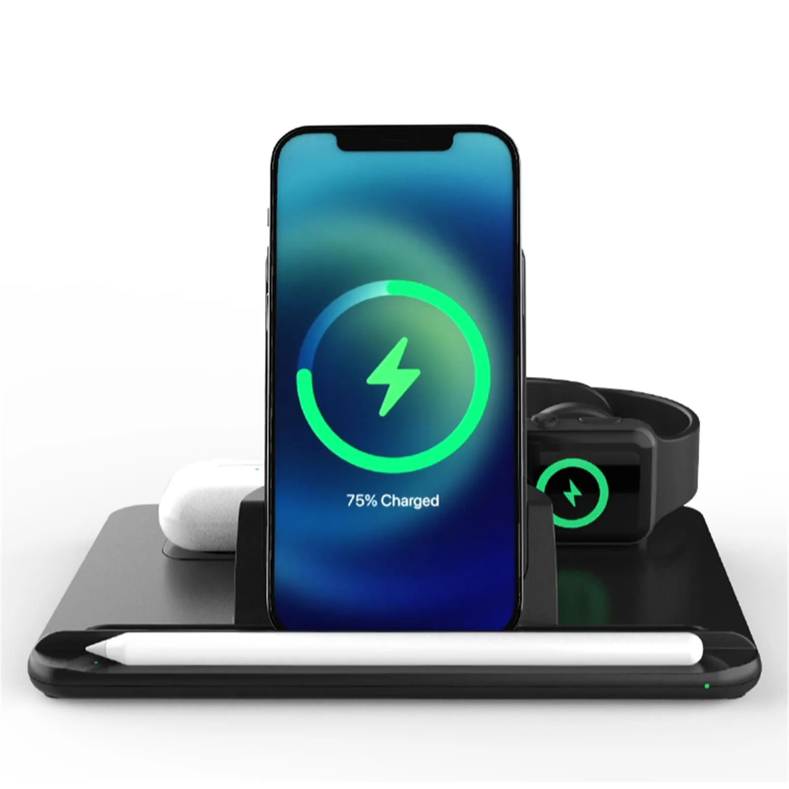 

Fast Wireless Charger Stand Wireless Charging Base Mobile Phone Tablet Watch Headset Charger Foldable Charging Dock Station