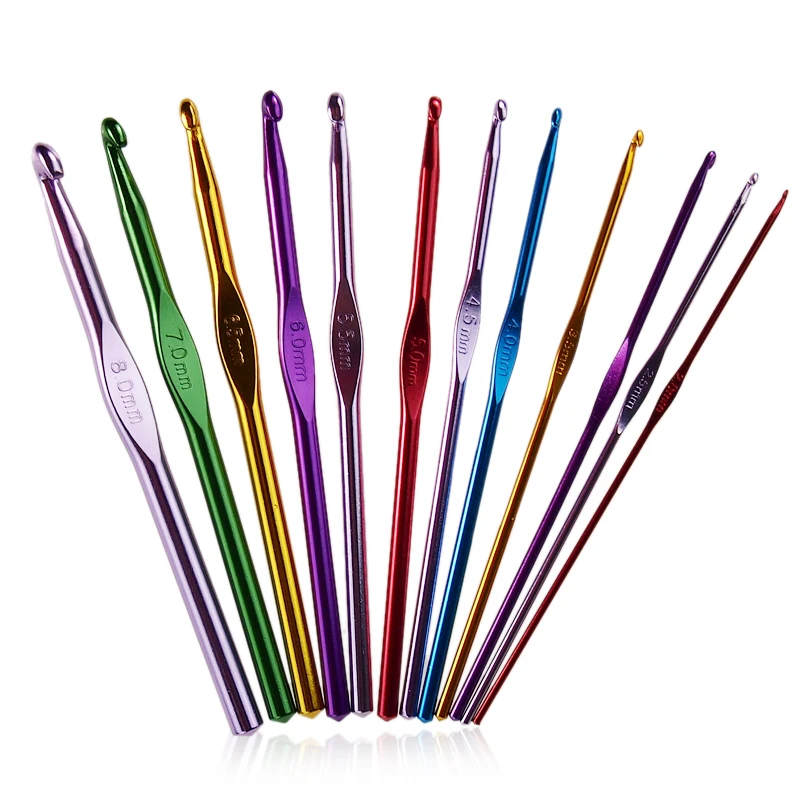 

12/14/22 Pcs Sewing Needle Tool Multi-Size Hand Knitted Sweaters And Scarves Metal Crochet Aluminum Material Sewing Needles