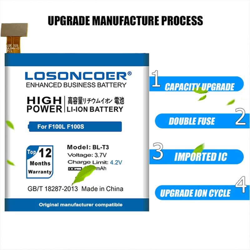 100% Оригинальный аккумулятор LOSONCOER 3000 мАч для LG Optimus VU F100S F100K F100 F100L VS950 P895