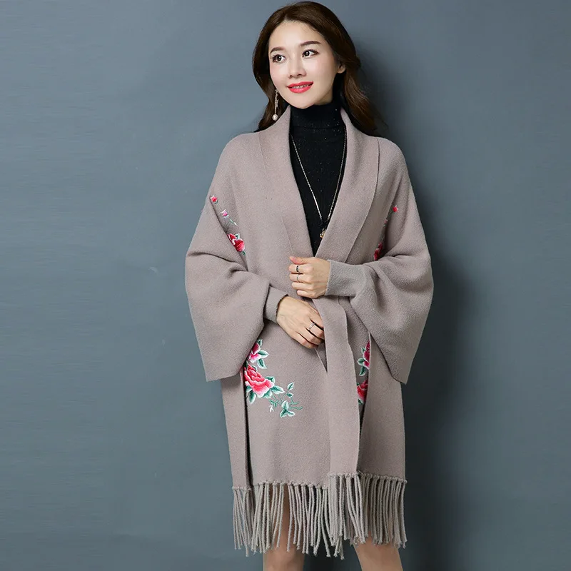 

2019 новый шерстяной женский шарф с вышивкой. Длинная накидка на осень и зиму, утолщенная теплая накидка. Китайский стиль