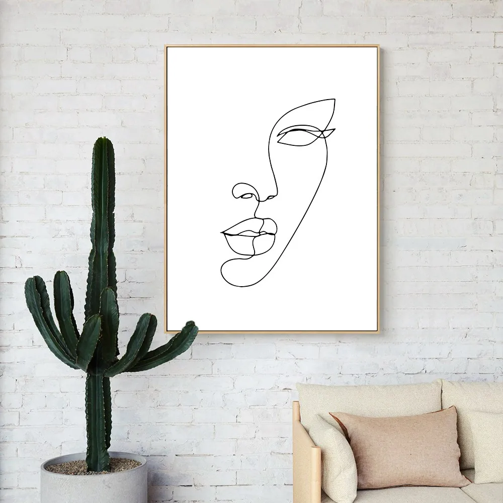 

Nordic minimalism character line art sexy woman abstract wall canvas painting painting poster print living room decoration